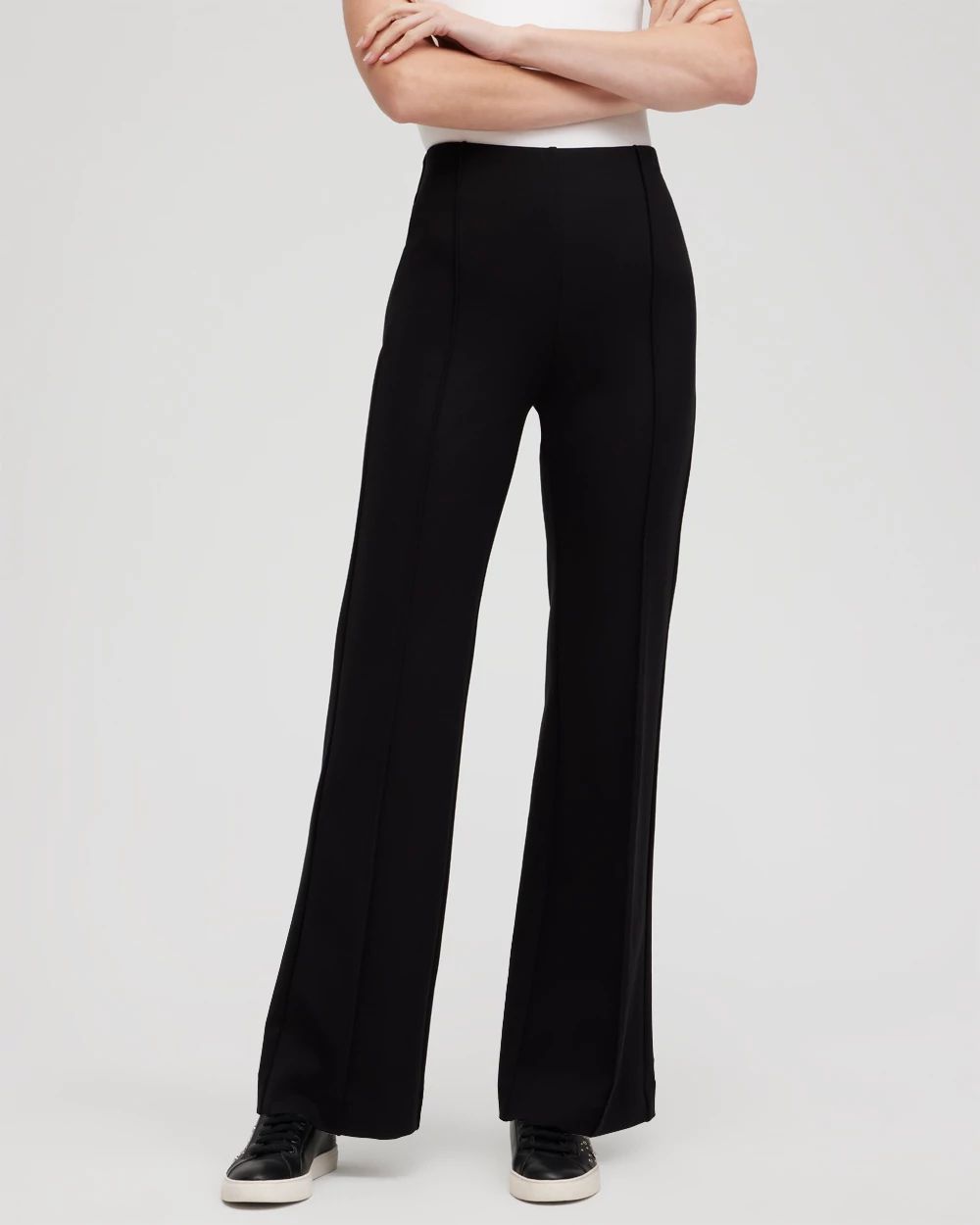 Ponte Pintuck Wide Leg Pants | Chico's